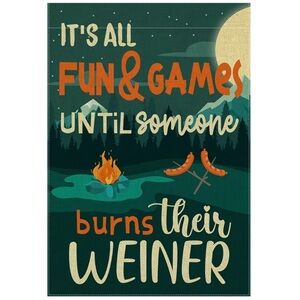 Garden Flag Wall Art Door Decor, NEW, Funny